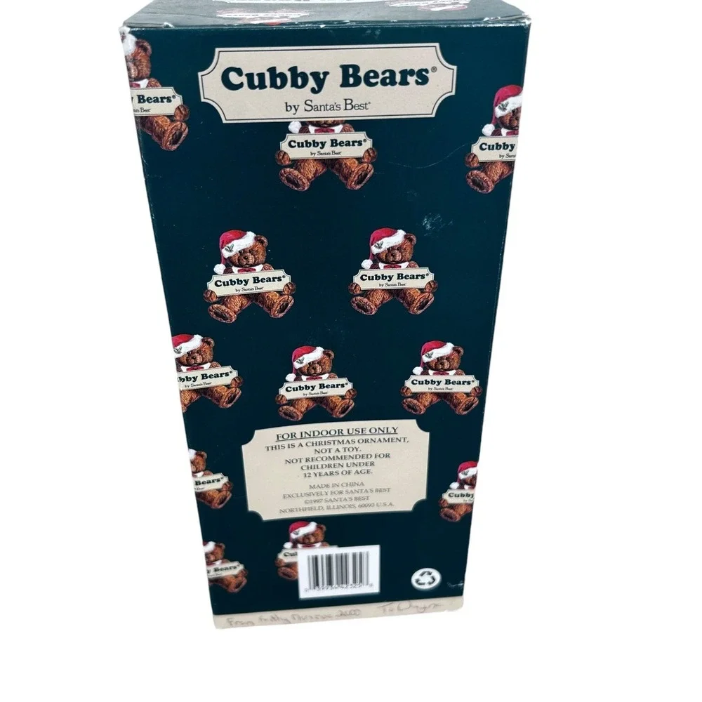 Polar Bear European Blown Glass Santa's Best Vintage Christmas Cubby Bear‎ 1997
